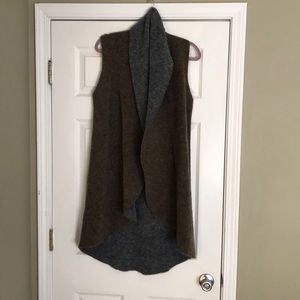 Anthropologie brown & gray shawl vest size xs/s